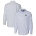 Men's Cutter & Buck Powder Blue Delaware Fightin' Hens Vault Stretch Oxford Stripe Long Sleeve Button-Down Shirt