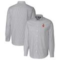 Men's Cutter & Buck Charcoal UCF Knights Vault Stretch Oxford Stripe Long Sleeve Button-Down Shirt