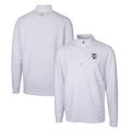 Men's Cutter & Buck White Tulane Green Wave Traverse Stretch Quarter Zip-Pullover Top