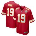 Men's Nike Kadarius Toney Red Kansas City Chiefs Game Player Jersey