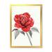 Designart Ancient Red Rose Flower I Traditional Framed Art Print