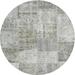 Ahgly Company Indoor Round Contemporary Gray Patchwork Area Rugs 3 Round