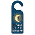Do Not Disturb Door Knob Hanger Sign - Golden Moon with Blue Background