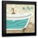 Charron Veronique 15x15 Black Modern Framed Museum Art Print Titled - Dancing Bubbles II