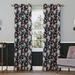 Sun Zero Irma Vintage Floral Blackout Grommet Curtain Panel 40 x84 Black