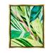 Stupell Industries Tropical House Plant Leaves Close Up Photography Photograph Metallic Gold Floating Framed Canvas Print Wall Art Design by Gail Peck