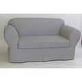 Brushed Cotton Twill 2 Piece Loveseat Slipcover in Khaki