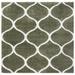 SAFAVIEH Tahoe Thelma Quatrefoil Shag Area Rug 6 7 x 6 7 Square Sage/White