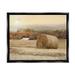 Stupell Industries Rural Haystack Farmland Field Shining Morning Sun Photograph Jet Black Floating Framed Canvas Print Wall Art Design by Lori Deiter