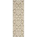 SAFAVIEH Florida Desmond Damask Shag Runner Rug Beige/Cream 2 3 x 8