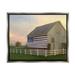 Stupell Industries American Flag Rural Barn Sunset Farm Landscape Painting Luster Gray Floating Framed Canvas Print Wall Art Design by Amy Hall