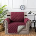 TOPCHANCES Reversible Armchair Slipcover Waterproof 1-Seater Sofa Couch Dogs Mat Washable Furniture Protector Couch Slip Cover Throw for Pets Kids Burgundy