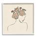 Stupell Industries Floral Abstract Woman Face Blossoms Line Doodle Graphic Art White Framed Art Print Wall Art Design by JJ Design House LLC