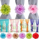 gotofar 1 Pair Curtain Tieback Beautiful Flower Window Curtain Tieback Holder Drape Panel Sheer Strap Home Decoration Accessories for Living Room