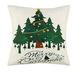 AnuirheiH Christmas Cotton Throw Pillow Covers 18 x 18 Inches Xmas Cushion Cover Case Decorations Winter Holiday Party Pillow Customized Zipper Pillowcase Decor for Sofa Bed Couch