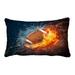 ECZJNT American football ball in fire and water Pillow Case Cover Set 20x30 Inch