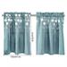 Short Blackout Curtains for Living Room Bedroom 52 x 16 inches Window Treatment Small Panels Kitchen Cabinet Half-curtain Dustproof Cafe Drape (Blue)