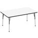 Factory Direct Partners Dry Erase Rectangle T-Mold Adjustable Height Activity Table w/ Ball Glide Legs Laminate/Metal | 30 H in | Wayfair