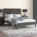 Wade Logan® Antonel Tufted Low Profile Platform Bed Wood & /Upholstered/Metal in Brown/Gray | 46 H x 56.5 W x 78.2 D in | Wayfair