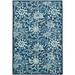 White 24 x 0.23 in Indoor Area Rug - Winston Porter Marseille Floral Hand Tufted, Wool, French Indigo Area Rug Wool | 24 W x 0.23 D in | Wayfair