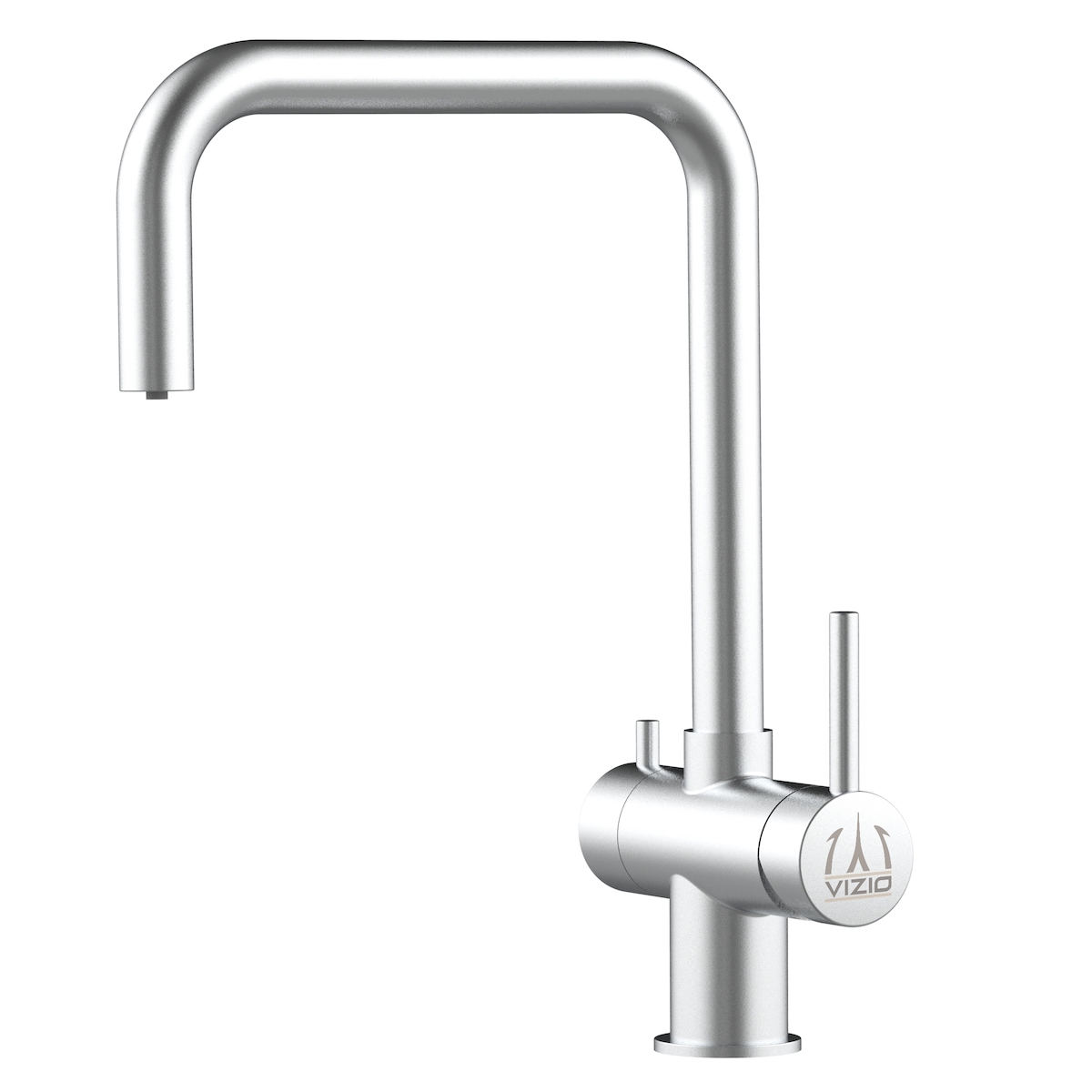 Vizio 3 Wege Wasserhahn Küchenarmatur Spültischmischer, Edelstahl Massiv mit 360° schwenkbarem N-Auslauf, Gebürstet Image