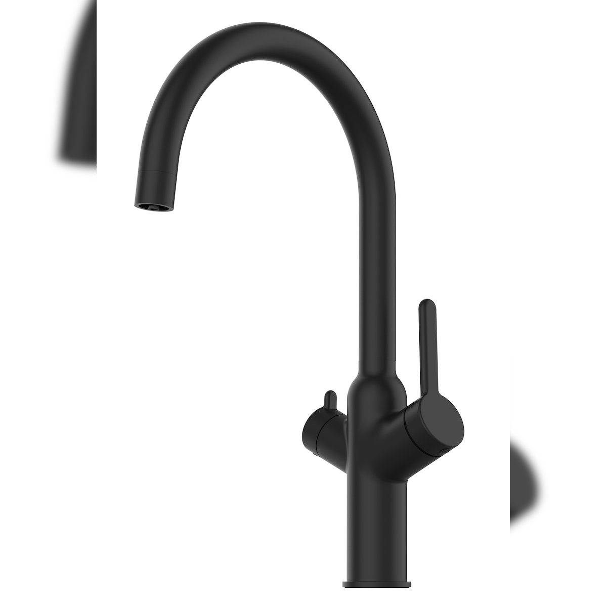 Vizio 3 Wege Wasserhahn Küchenarmatur Spültischmischer BOD, Schwarz Matt mit 360° schwenkbarem U-Auslauf Image
