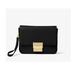 Michael Kors Bags | Michael Kors Madelyn Small Black Leather Clutch Bag | Color: Black/Gold | Size: Os