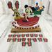 Disney Holiday | Disney Mickey Mouse Christmas Count Down Calendar Advent Wooden Sleigh Vtg | Color: Green/Red | Size: Os