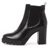 Stiefelette TAMARIS, Damen, Gr. 36, schwarz, Leder, Elastischer Einsatz, unifarben, elegant, Schuhe, in abgerundeter Form