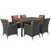 Ergode Sojourn 7 Piece Outdoor Patio Sunbrella Dining Set - Canvas Tuscan