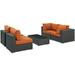 Ergode Sojourn 5 Piece Outdoor Patio Sunbrella Sectional Set - Canvas Tuscan