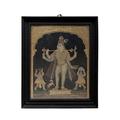 Bhikshasthana Shiva Tanjore Painting | Traditional Colors With 24K Gold | Teakwood Frame | Gold & Wo