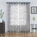 Goory 1-Piece Eyelet Ring Top Voile Window Curtain Floral Tulle Window Drape Grommet Sheer Curtain Valance Gray W:55 x L:96