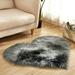 TUTUnaumb 2022 Winter Christmas Heart Shape Imitation Wool Rug Sheepskin Rugs Faux Fur Non Slip Bedroom Shaggy Carpet Mats Home Festival Decor B