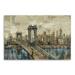 HomeRoots 48 in. Vintage Inspired NYC City skyline Canvas Wall Art Gray