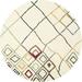 Ahgly Company Indoor Round Contemporary Lemon Beige Solid Area Rugs 7 Round