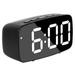 Smart Digital Alarm Clock Bedside White LED Travel USB Desk Clock with 12/24H Date Temperature Snooze for Bedroom Black