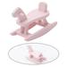 Dollhouse Miniature Wooden Rocking Horse 1:12 Cute Kids Chair Furniture Decoration Nursery Kids Living Room Bedroom Accessories Ornaments Toys Decor Pink