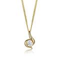 MIORE 0.10 carat diamond necklace for women, solitaire necklace in 14ct 585 yellow gold necklace chain (45 cm) with pendant delivered in jewellery box
