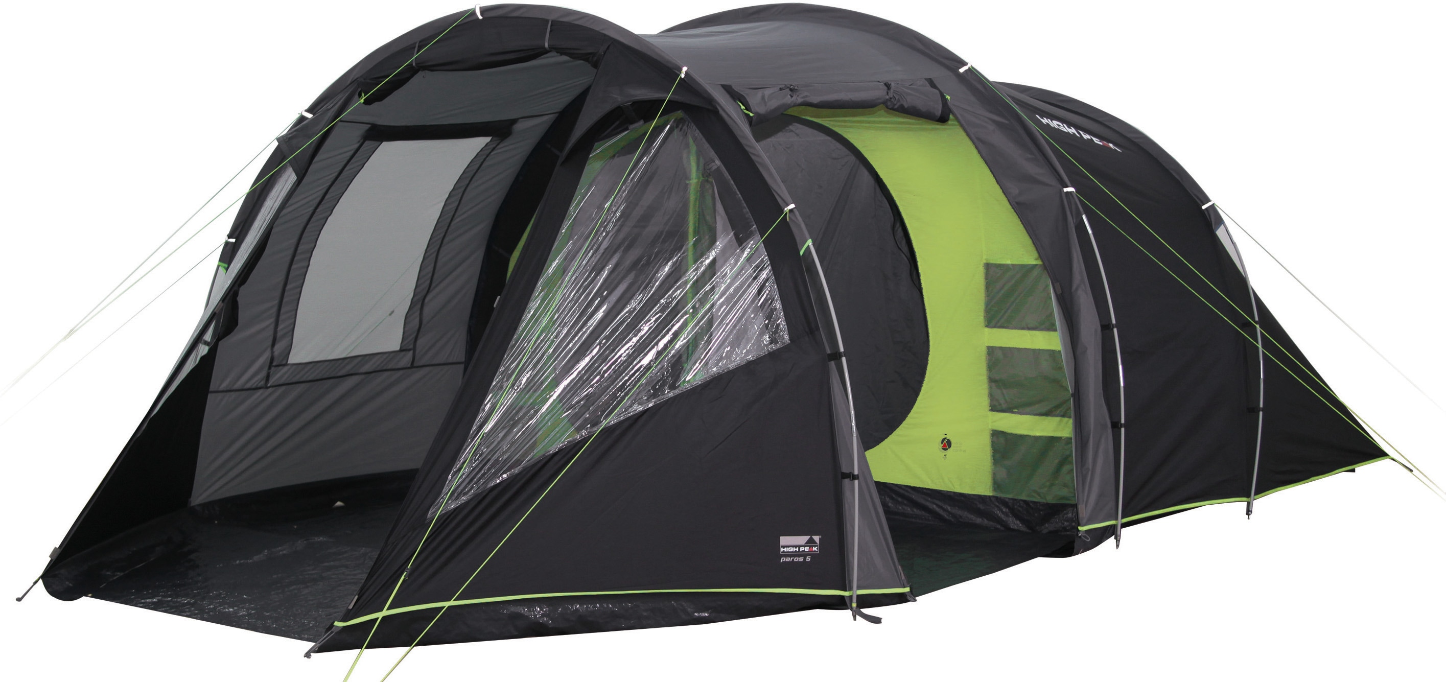 Tunnelzelt HIGH PEAK "Paros 5", grün (dunkelgrau, grün), Zelte, B/H/L: 310cm x 200cm x 480cm, B:310cm H:200cm L:480cm Image