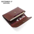 Portefeuilles de cartes de crédit en cuir véritable mini porte-monnaie rétro cuir de vachette
