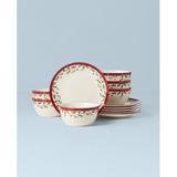 Lenox Holiday 12Pc Dessert Set Porcelain/Ceramic in Green/Red/White | Wayfair 894585