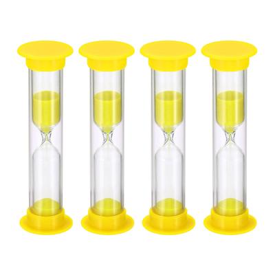 3 Minute Sand Timer, 4Pcs Small Sandy Clock, Count Down Sand Glass Yellow
