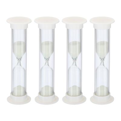 2 Minute Sand Timer, 4Pcs Small Sandy Clock, Count Down Sand Glass White