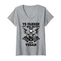 Damen V8 fahren ist wie Reiten nur Vegan Achtzylinder Spruch T-Shirt mit V-Ausschnitt