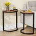 C End Table Side Table for Living Room Sofa Couch, Half Round