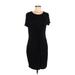 Apt. 9 Casual Dress - Sheath Scoop Neck Short sleeves: Black Print Dresses - Women's Size Medium