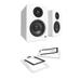 Kanto YU2 100W PC Gaming Desktop Speakers - Matte White (Pair) with Kanto S2W Angled Desktop Speaker Stands - White (Pair) (2022)