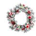 The Holiday Aisle® Christmas 24" PVC Wreath Traditional Faux in Green/Red/White | 24 H x 24 W x 4 D in | Wayfair 7789F7F8ABBA474AA9F6C85582D7A5D0