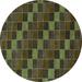 Brown/Green 60 x 60 x 0.35 in Area Rug - Latitude Run® Checkered Machine Woven Wool/Area Rug in Green/Brown /Wool | 60 H x 60 W x 0.35 D in | Wayfair